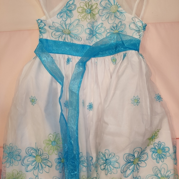 Jona Michelle Girl white/blue dress size 7 - Picture 1 of 5